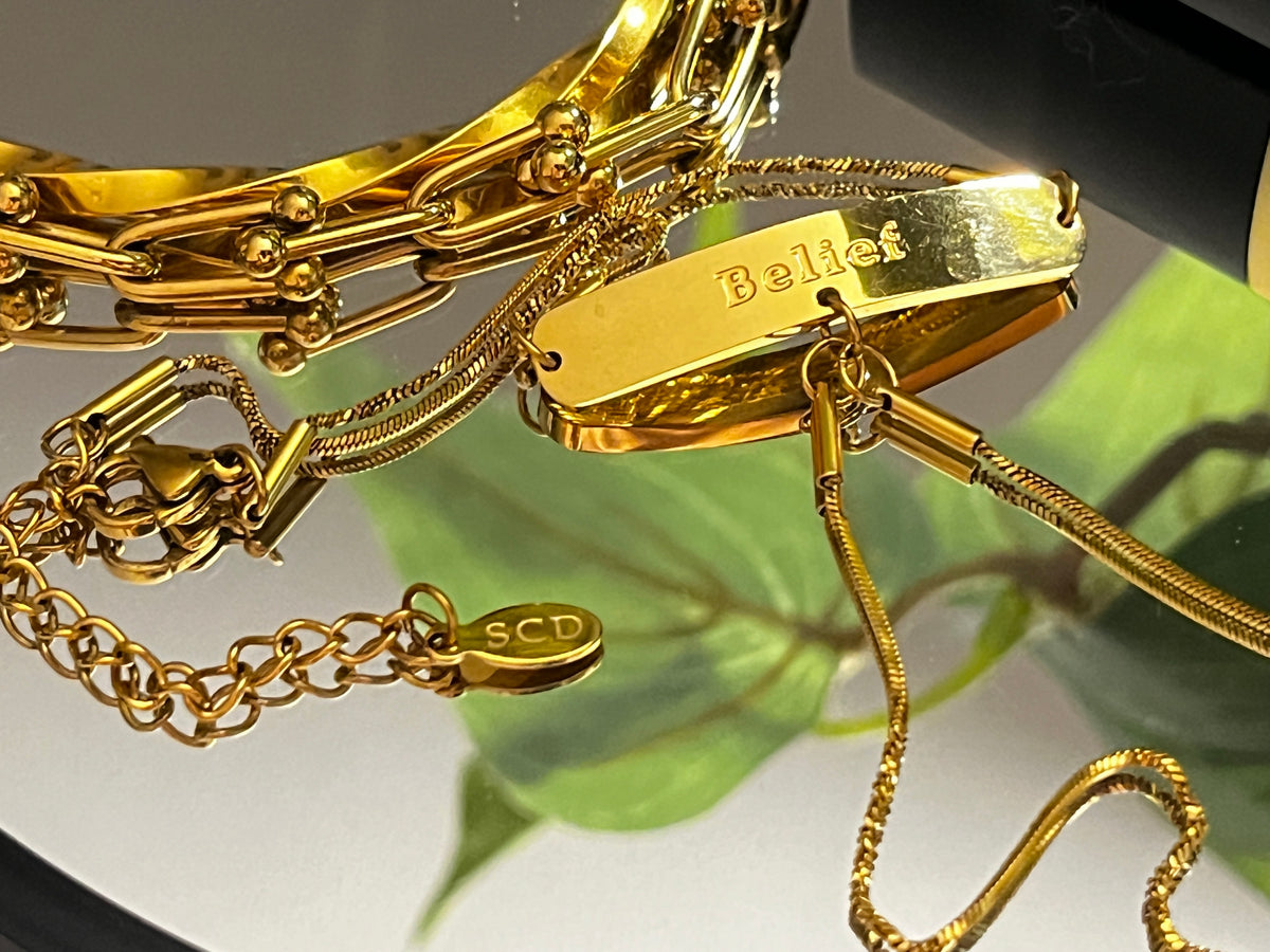 Belief Hand Chain – Adjustable Stainless Steel 18K Gold Plated