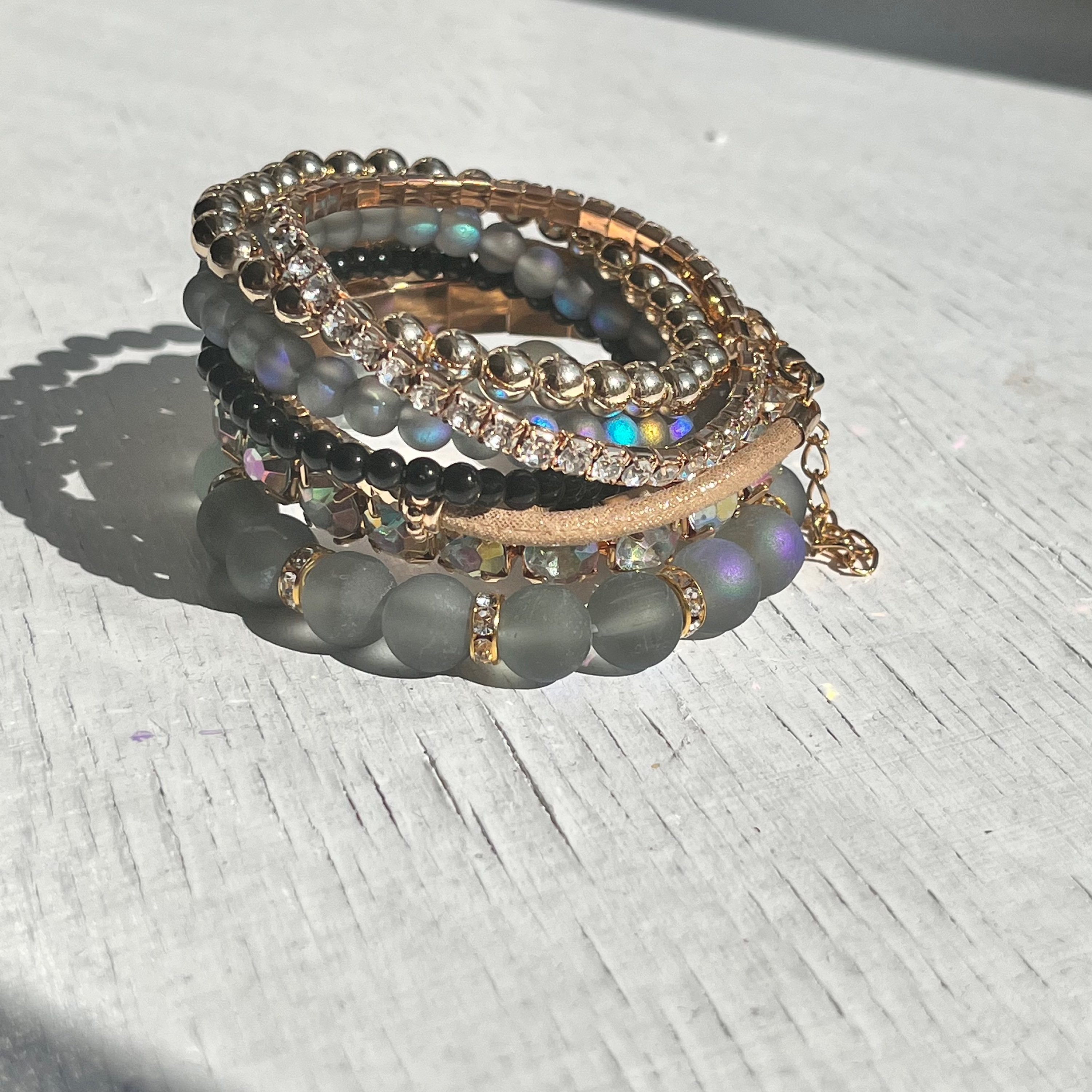 Iridescent Bracelet Stack