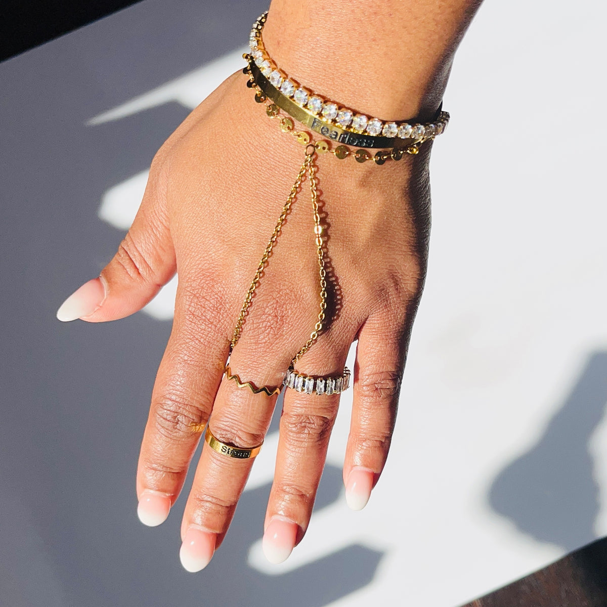 Eureka Hand Chain – Adjustable Stainless Steel 18K Gold Plated