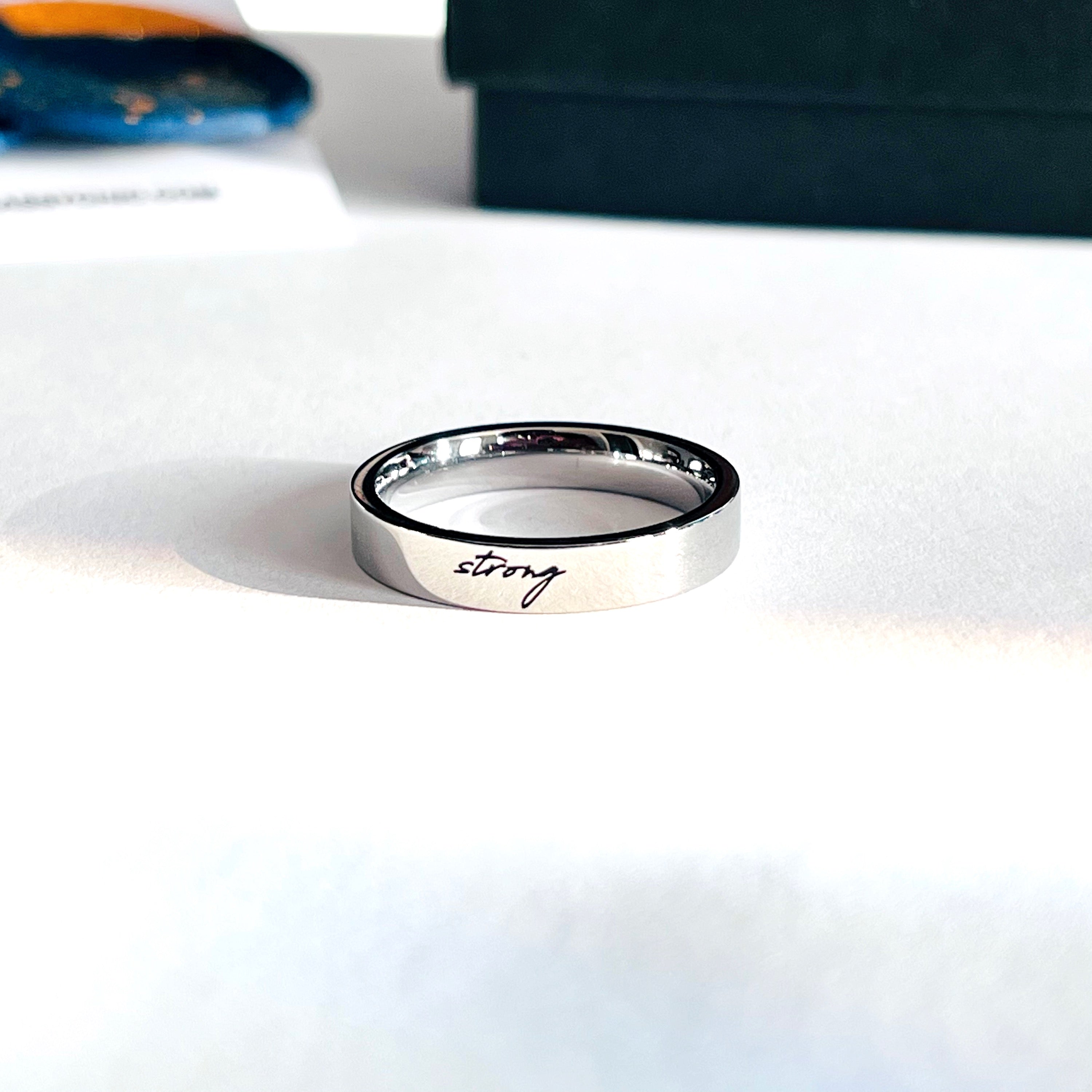 "Strong" Cursive Ring