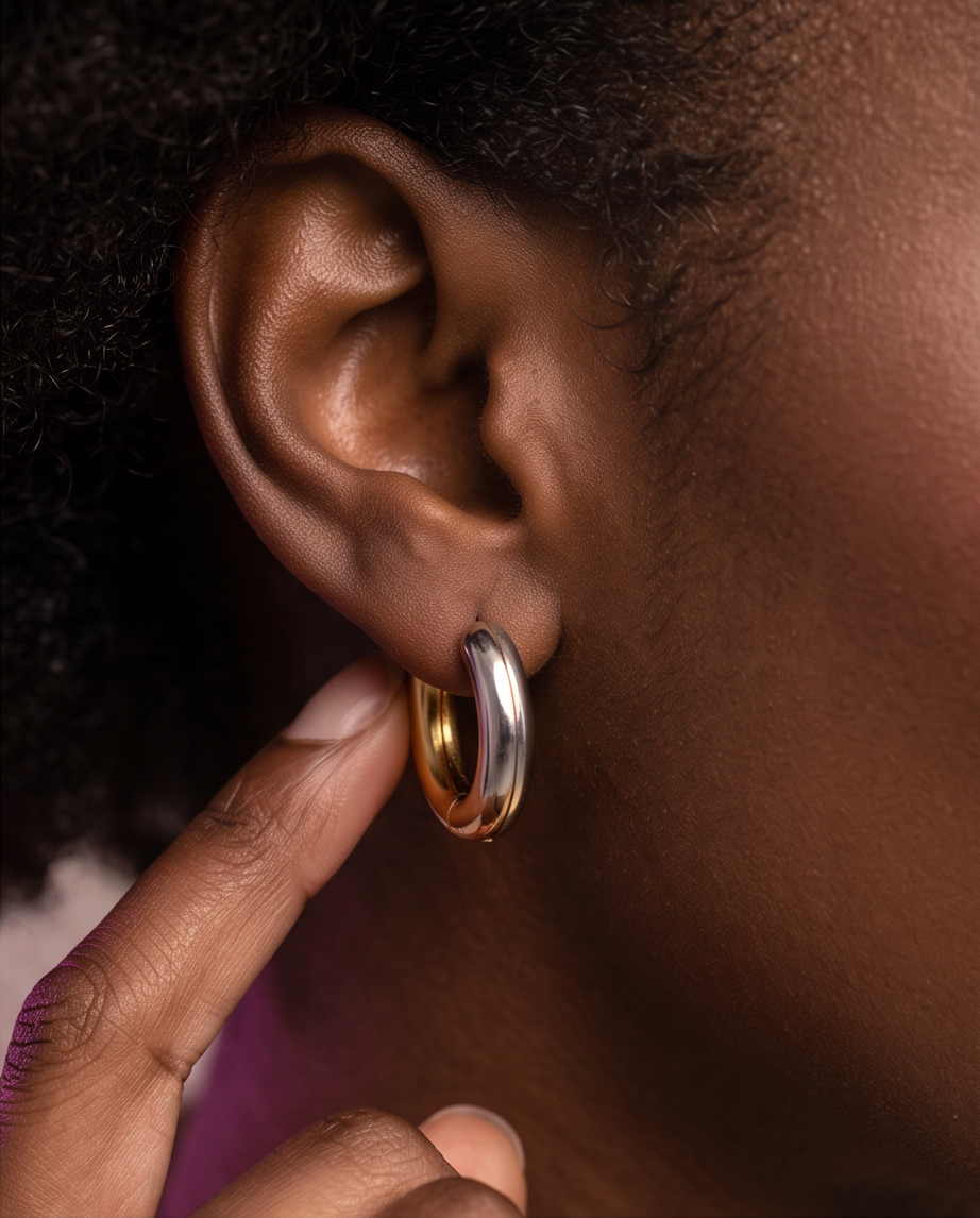 Mixed metal Huggie hoops