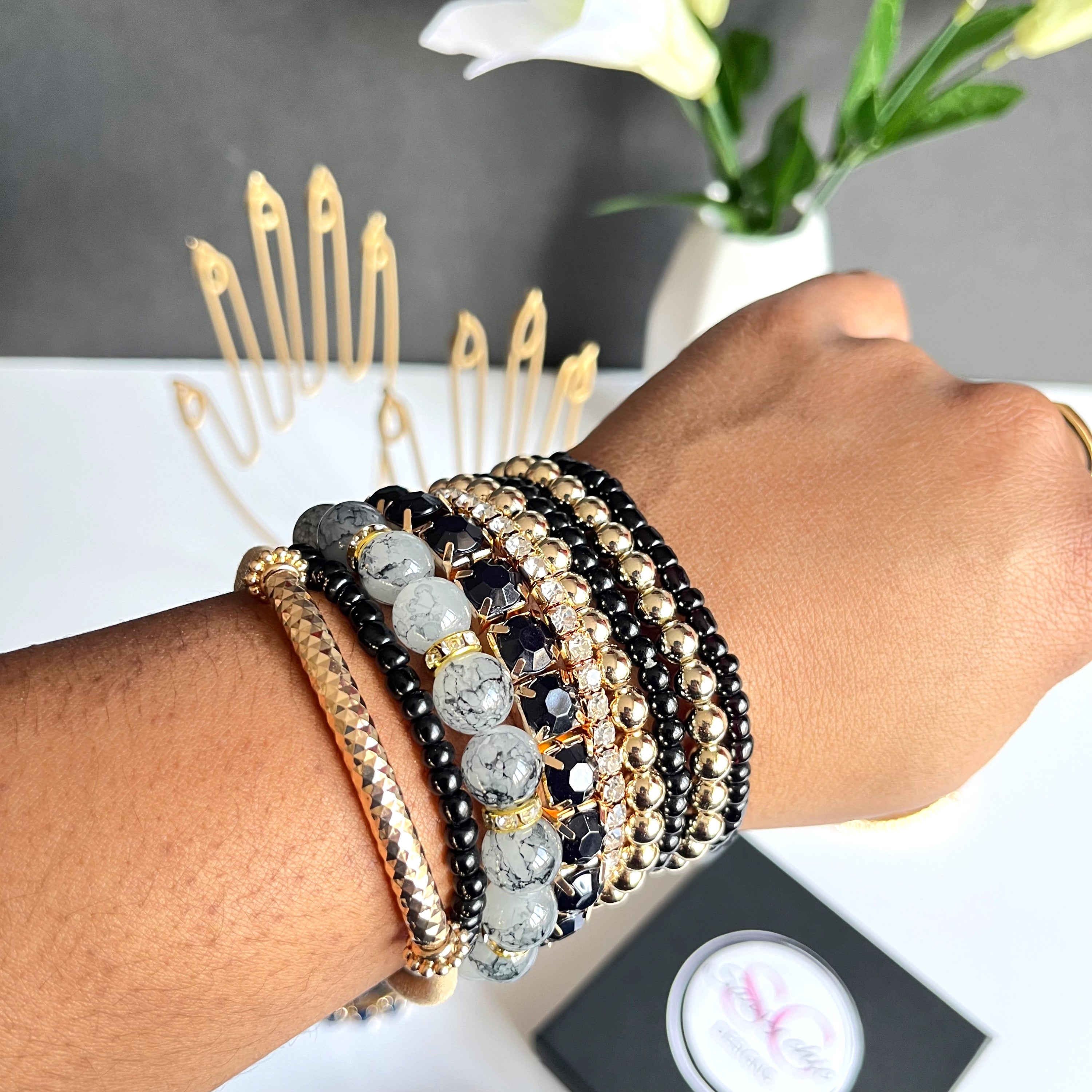 Black Bracelet Stack
