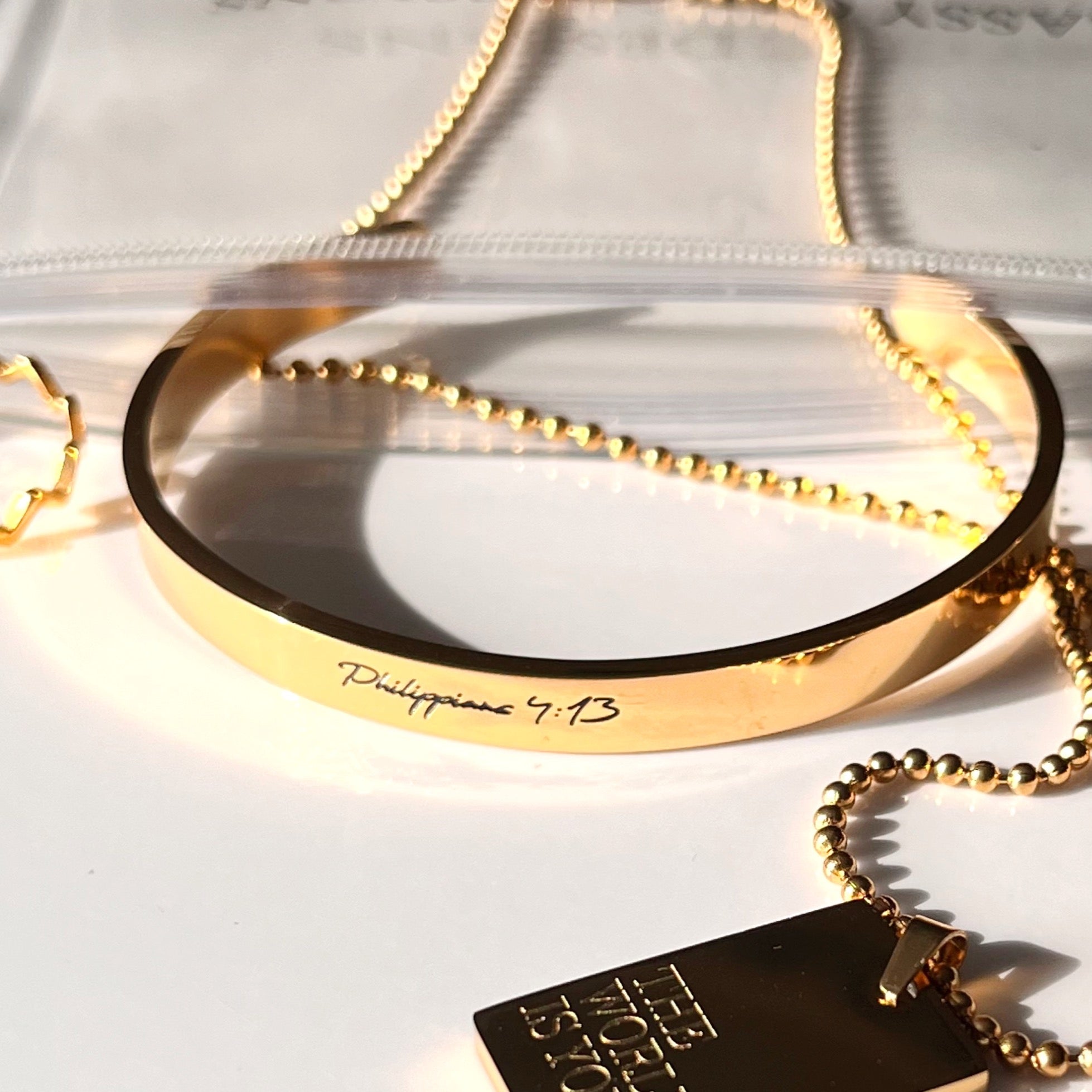 Philippians 4:13 Cursive Cuff