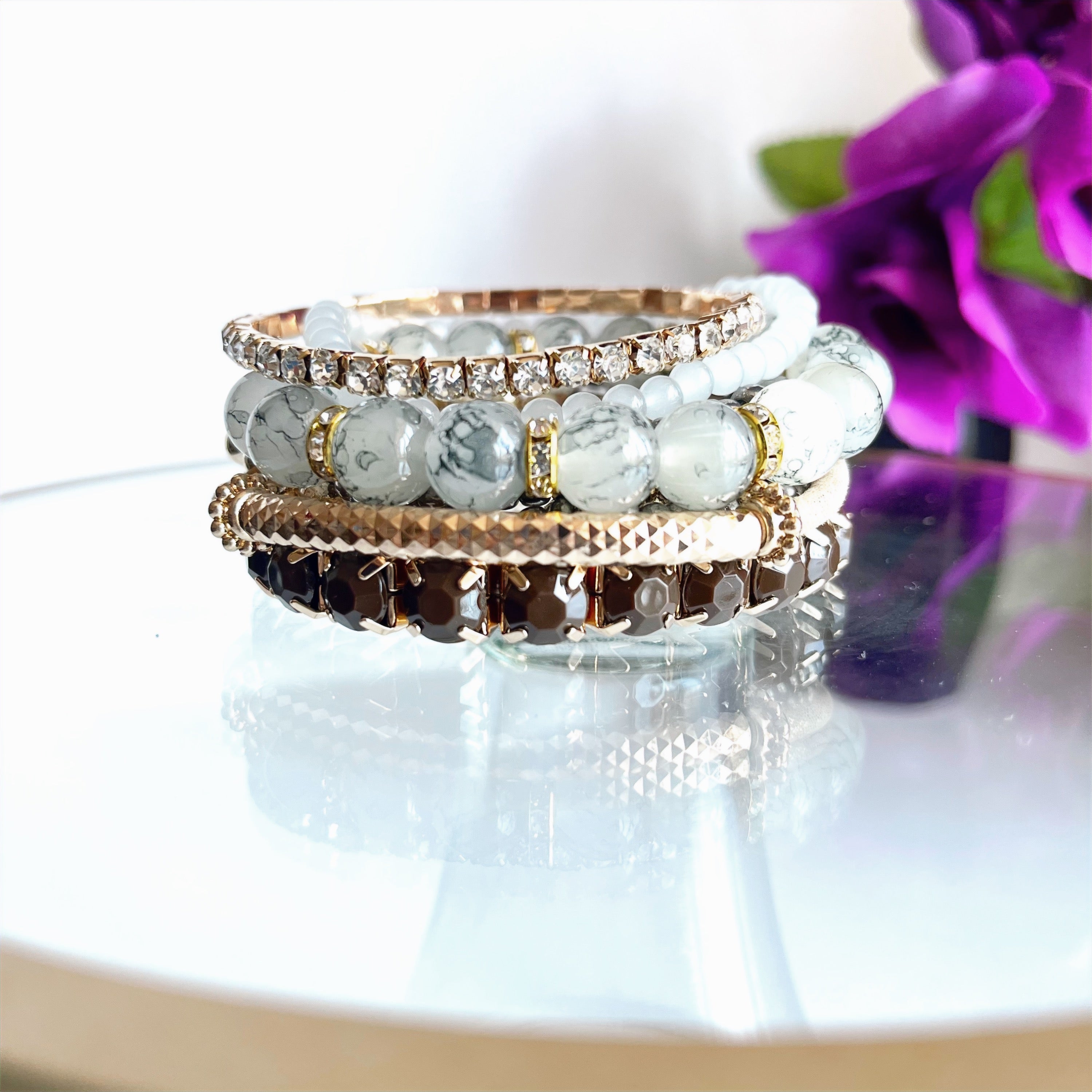 Dark Brown Bracelet Stack