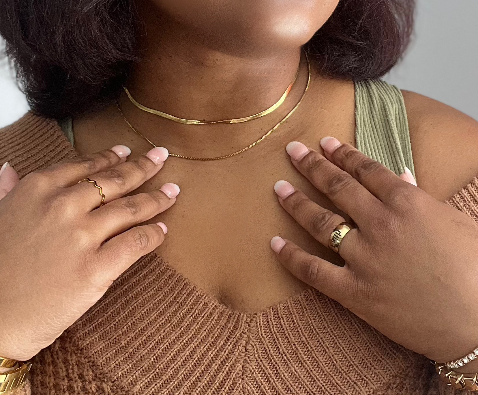 Layered Herringbone Choker