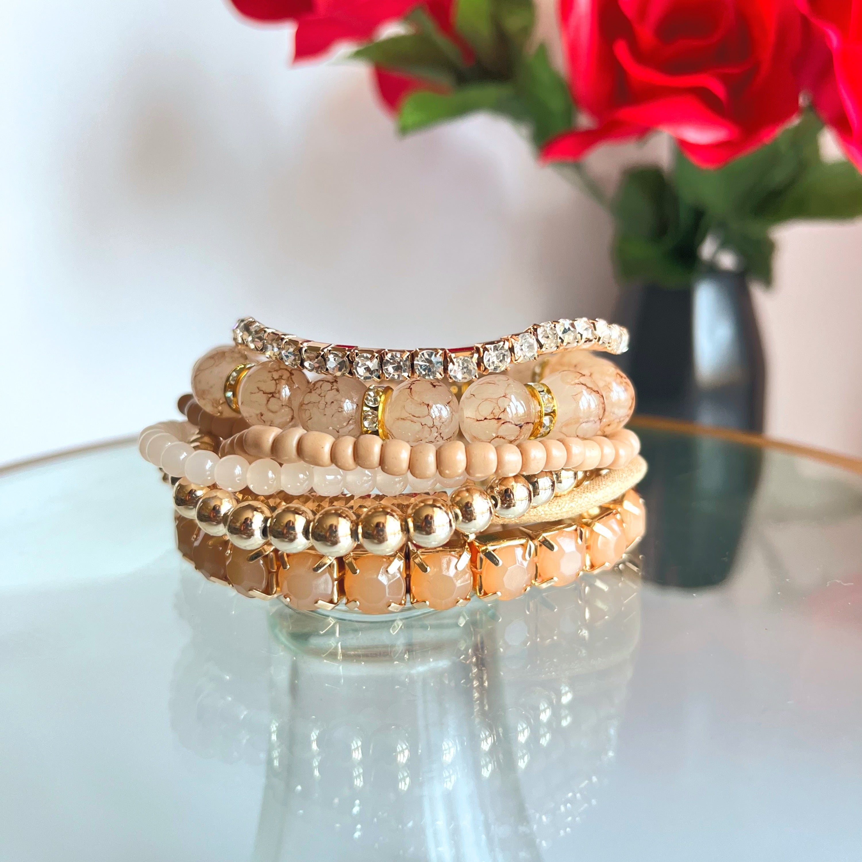 Light Brown Bracelet Stack
